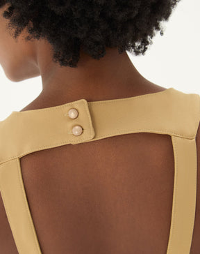 VESTIDO CURTO FRENTE ÚNICA ALFAIATARIA - AREIA