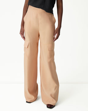 CALÇA WIDE LEG CROPPED ALFAIATARIA - BEGE
