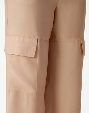 CALÇA WIDE LEG CROPPED ALFAIATARIA - BEGE