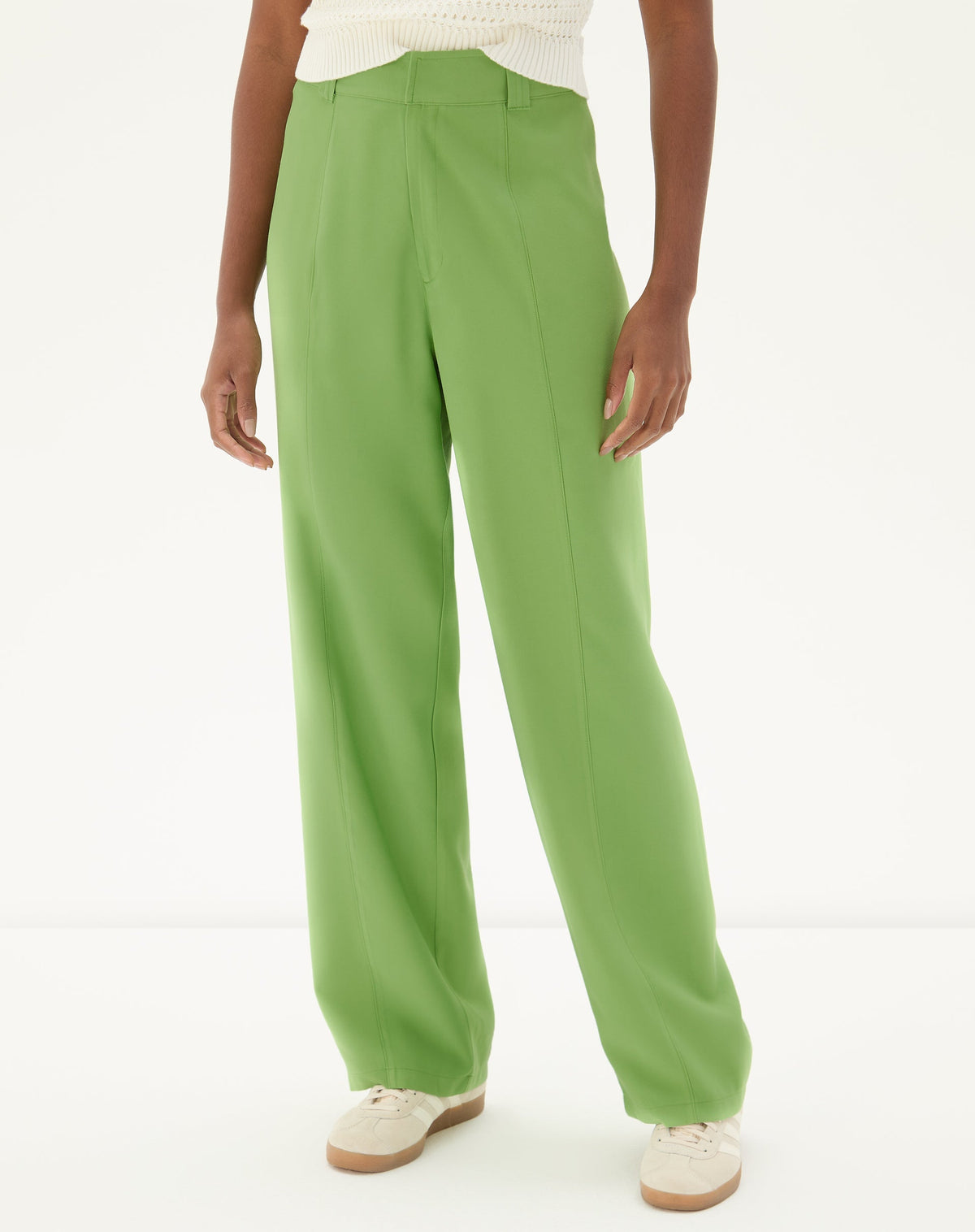 CALÇA RETA COM PASSANTES DE ALFAIATARIA - VERDE