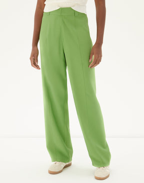 CALÇA RETA COM PASSANTES DE ALFAIATARIA - VERDE