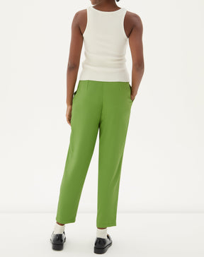 CALÇA MOM CROPPED DE ALFAIATARIA - VERDE