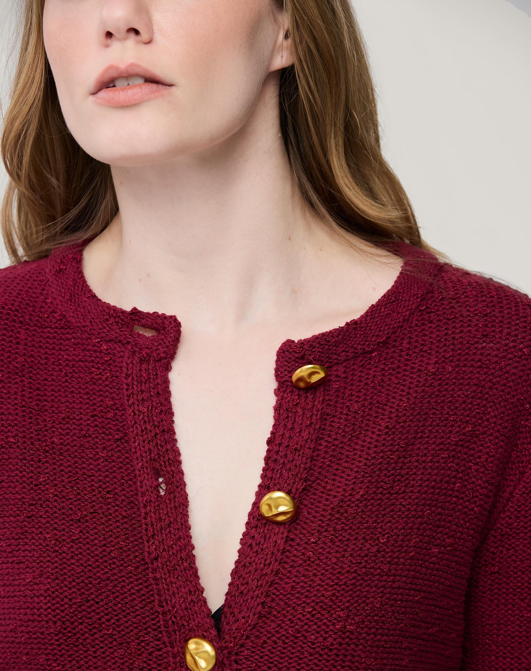 CARDIGAN TRICOT COM BOTÕES - VERMELHO