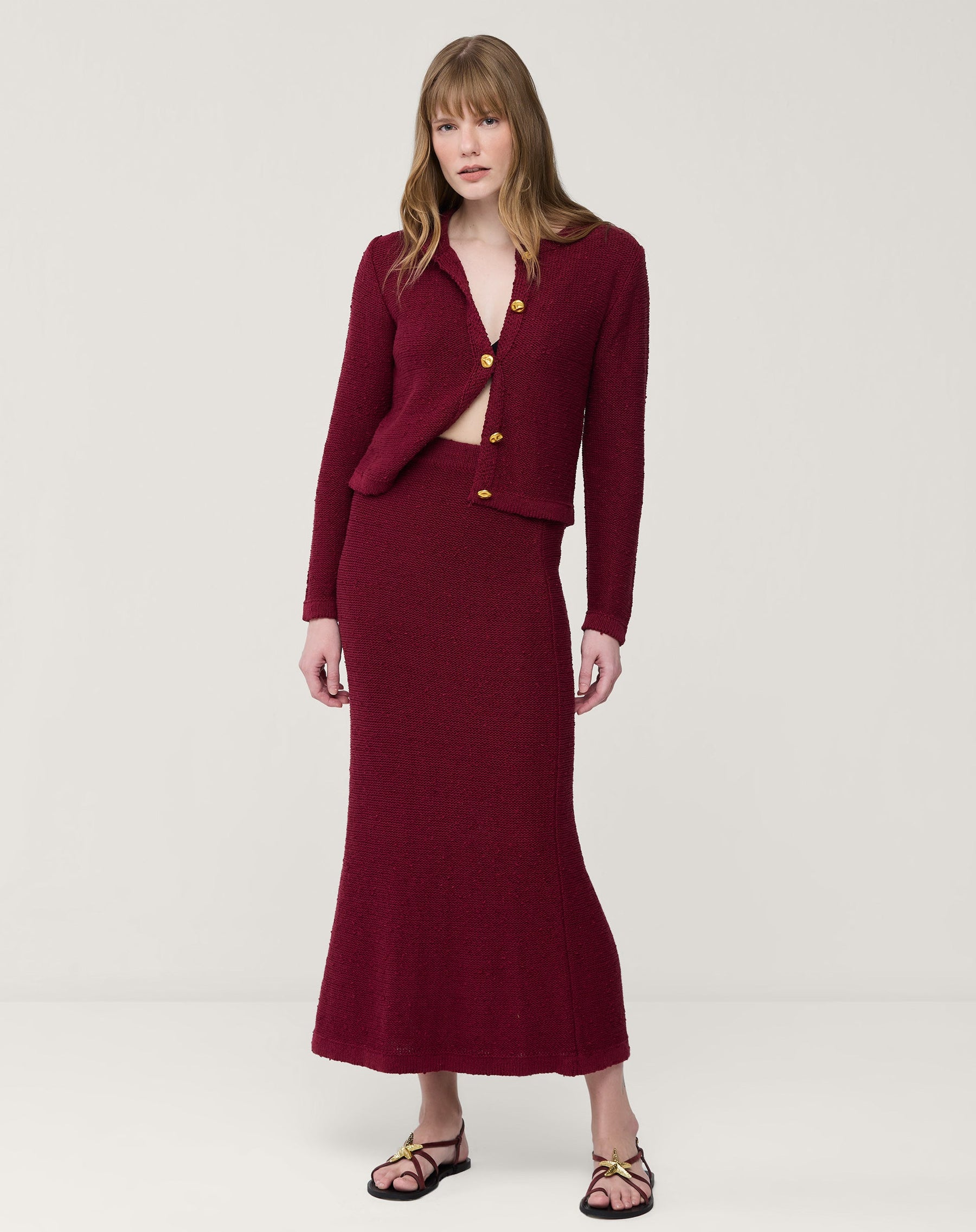 SAIA LONGA TRICOT - VERMELHO