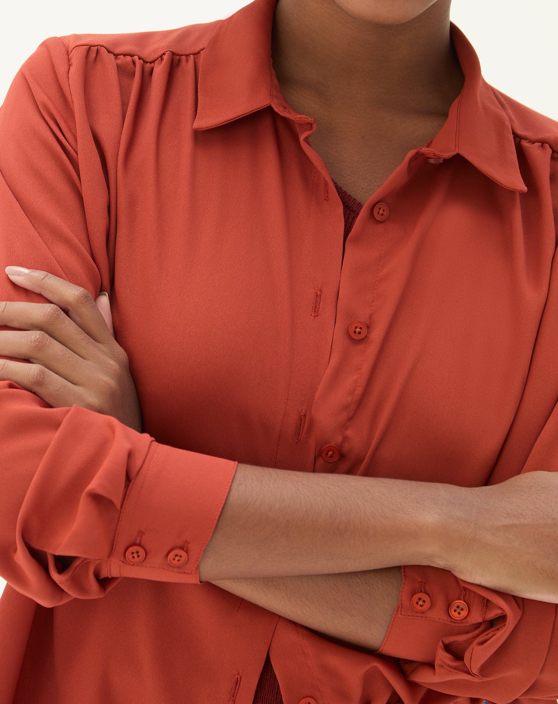 CAMISA MANGA LONGA BARRA RETA - MARROM