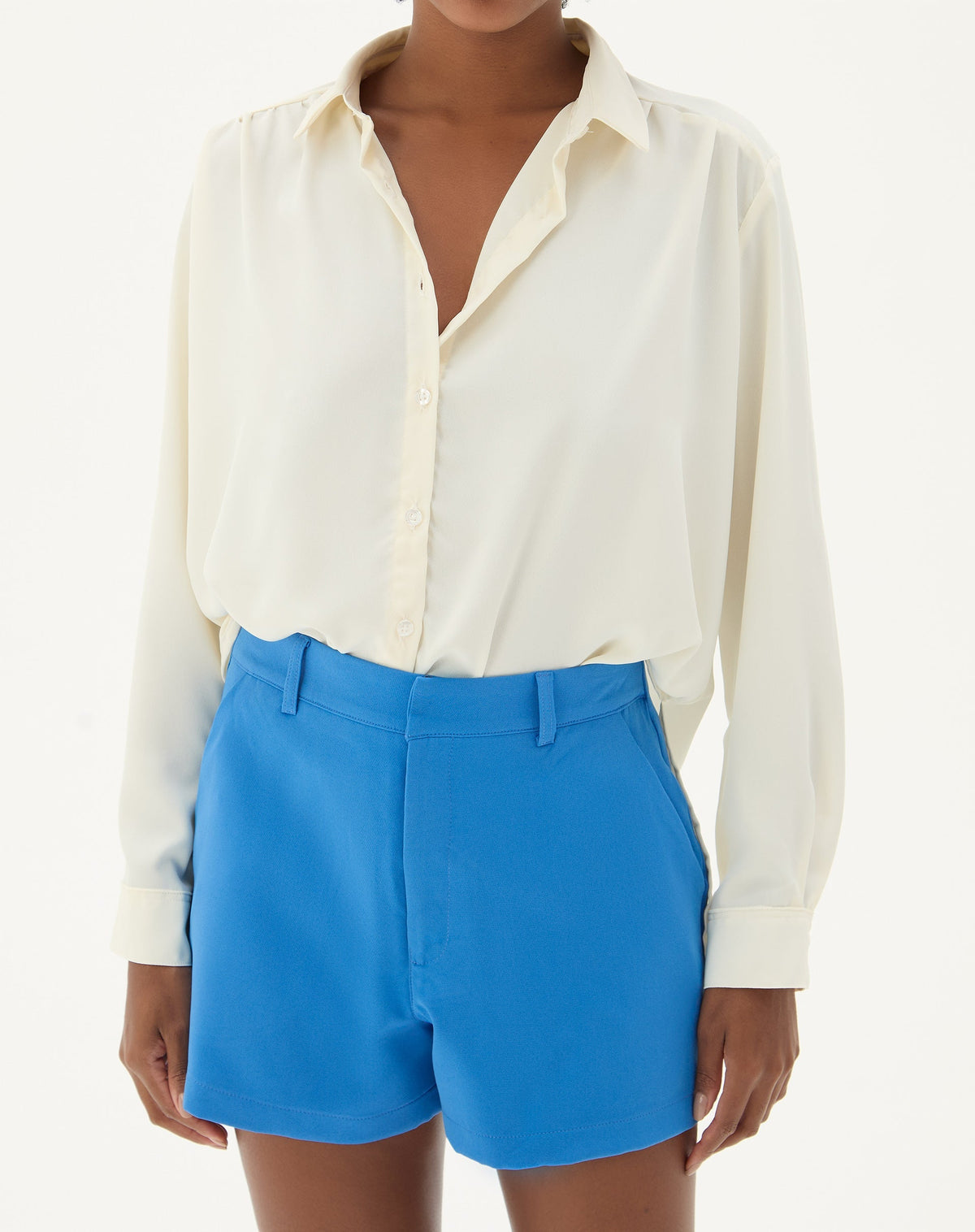 CAMISA MANGA LONGA BARRA RETA - OFF-WHITE