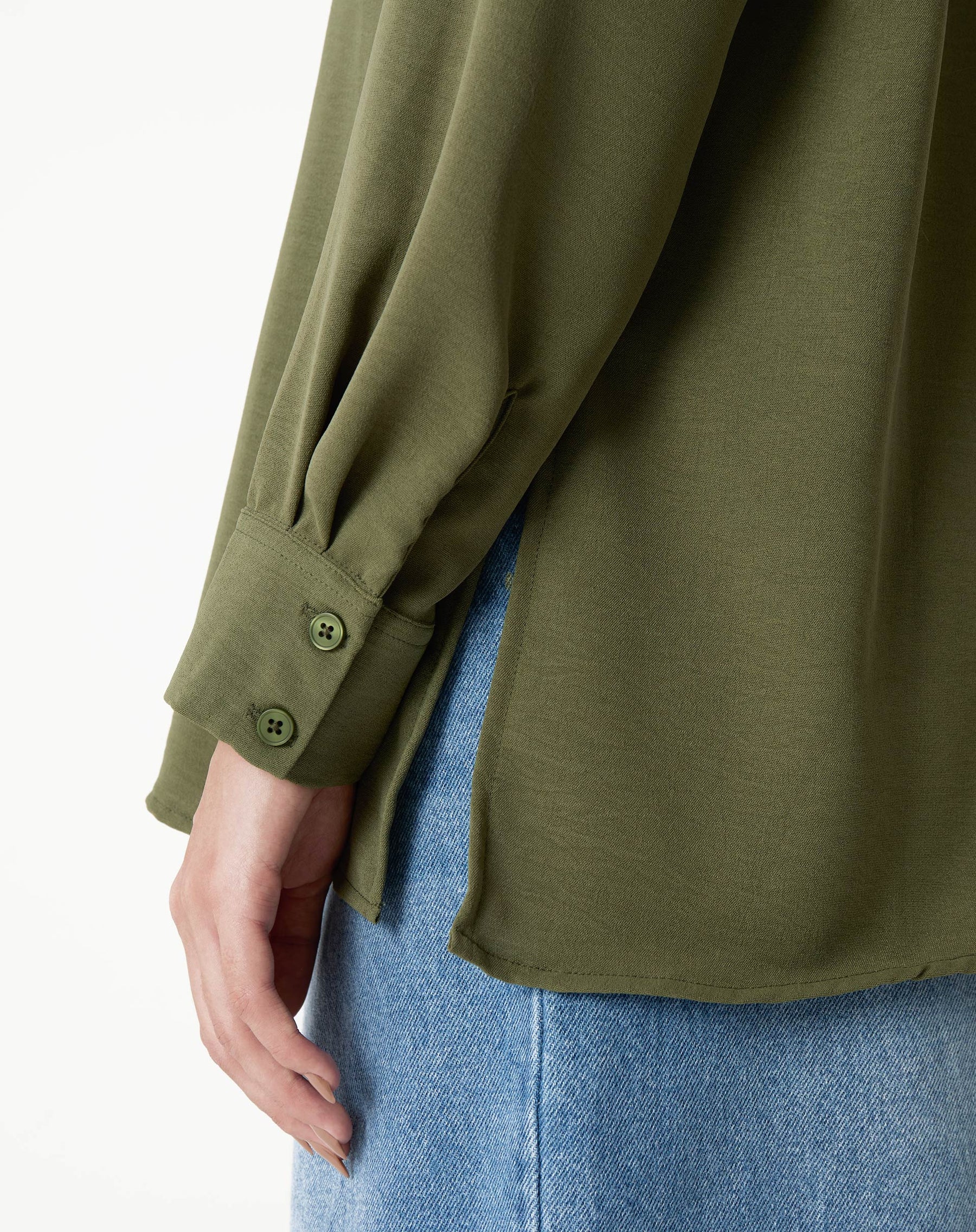 CAMISA MANGA LONGA BARRA RETA - VERDE