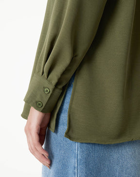 CAMISA MANGA LONGA BARRA RETA - VERDE