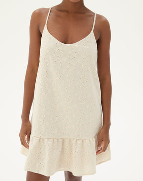 VESTIDO CURTO DE ALÇAS - BEGE