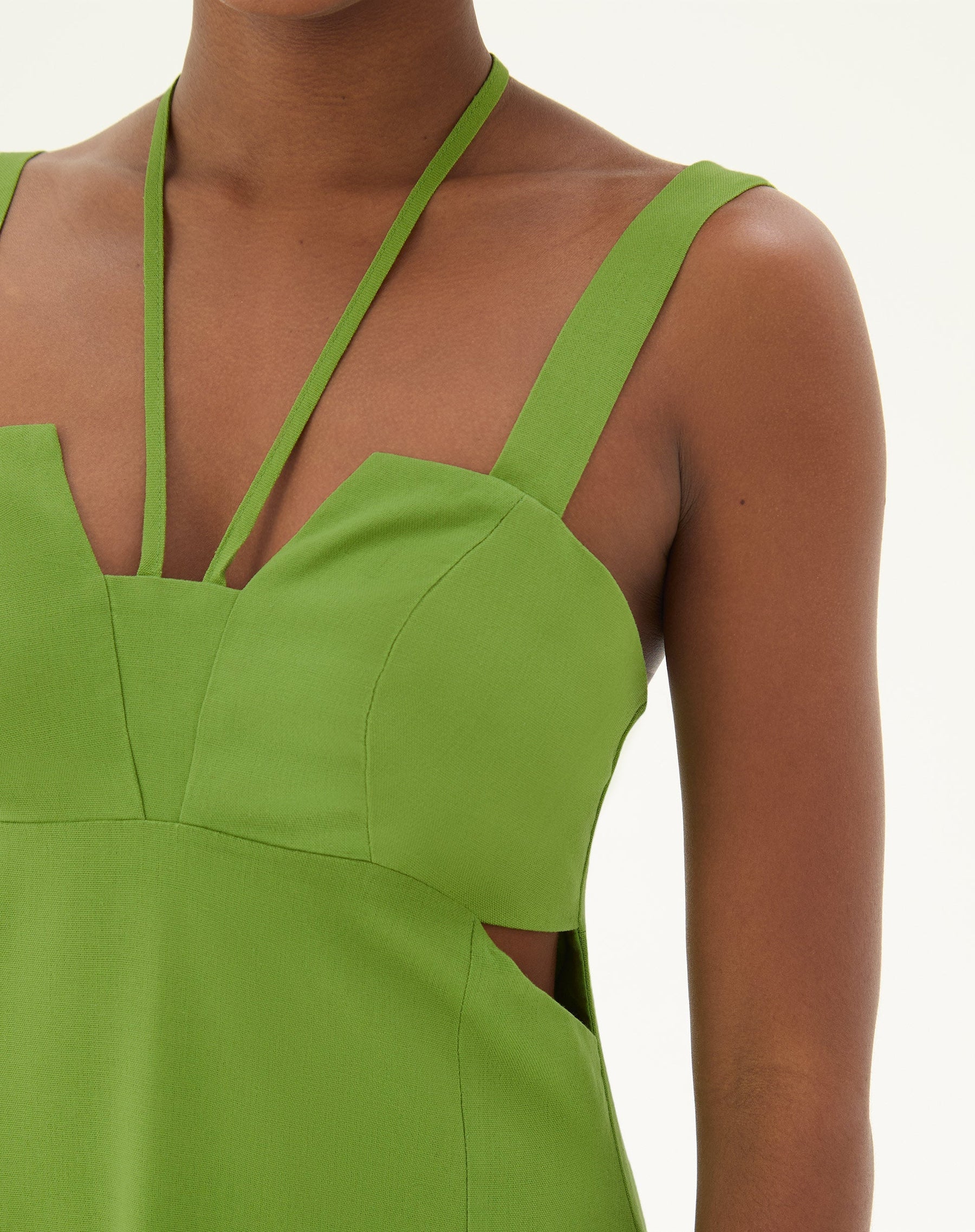 VESTIDO LONGO COM FENDA - VERDE