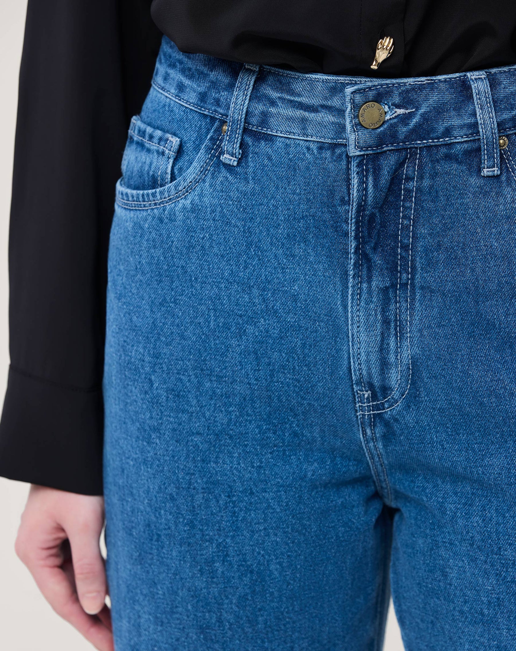 CALÇA JEANS SLIM CINTURA ALTA - AZUL CLARO