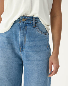 CALÇA JEANS WIDE CINTURA ALTA - AZUL CLARO