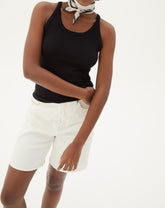 REGATA DECOTE U DE MALHA RIBANA - PRETO