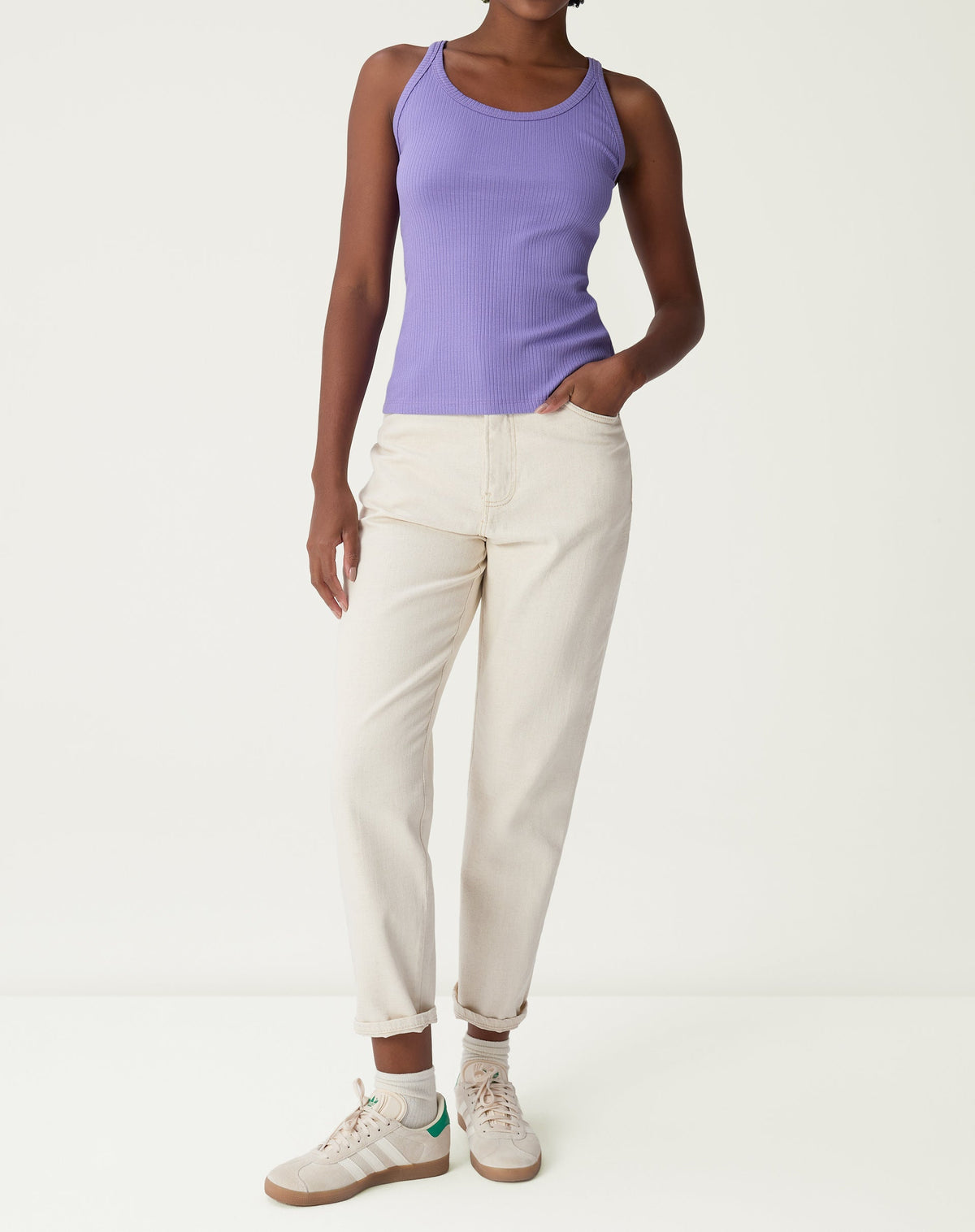 REGATA DECOTE U DE MALHA RIBANA - LILÁS