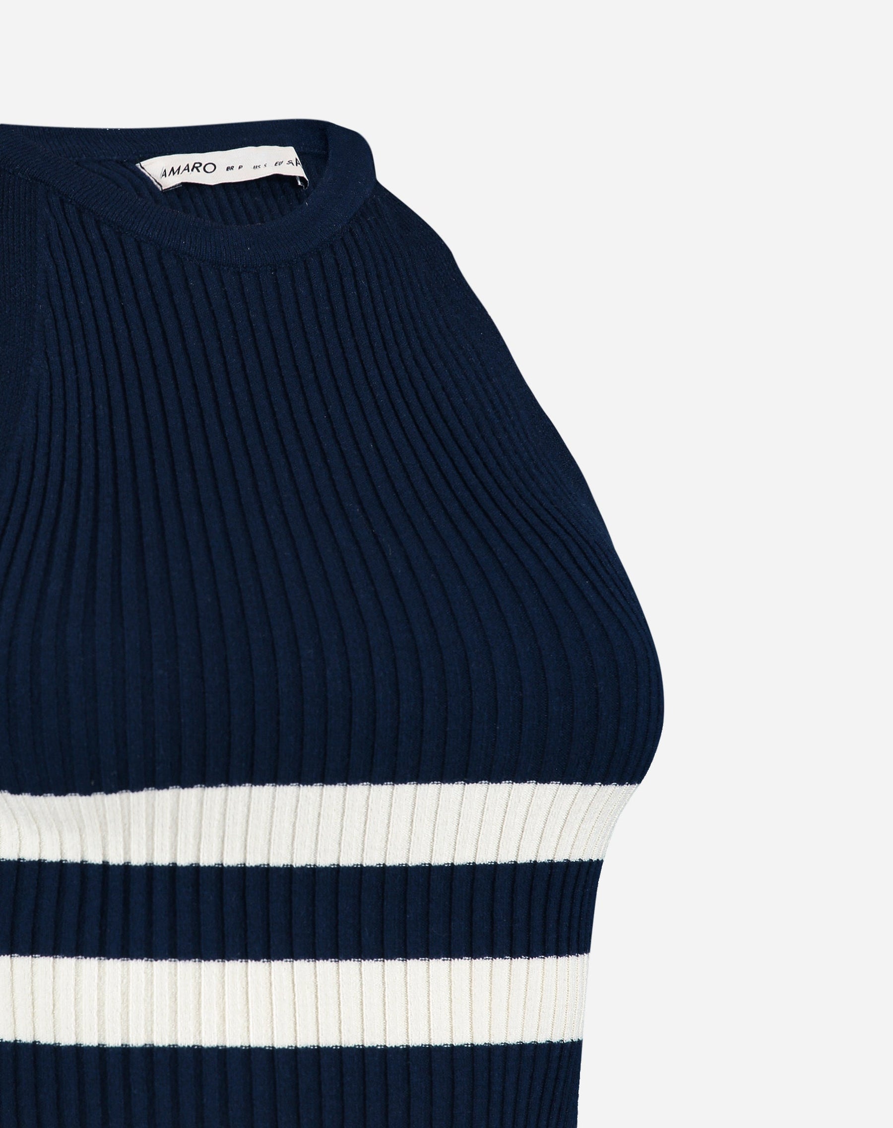 Regata Halter Neck de Tricot - Azul Marinho