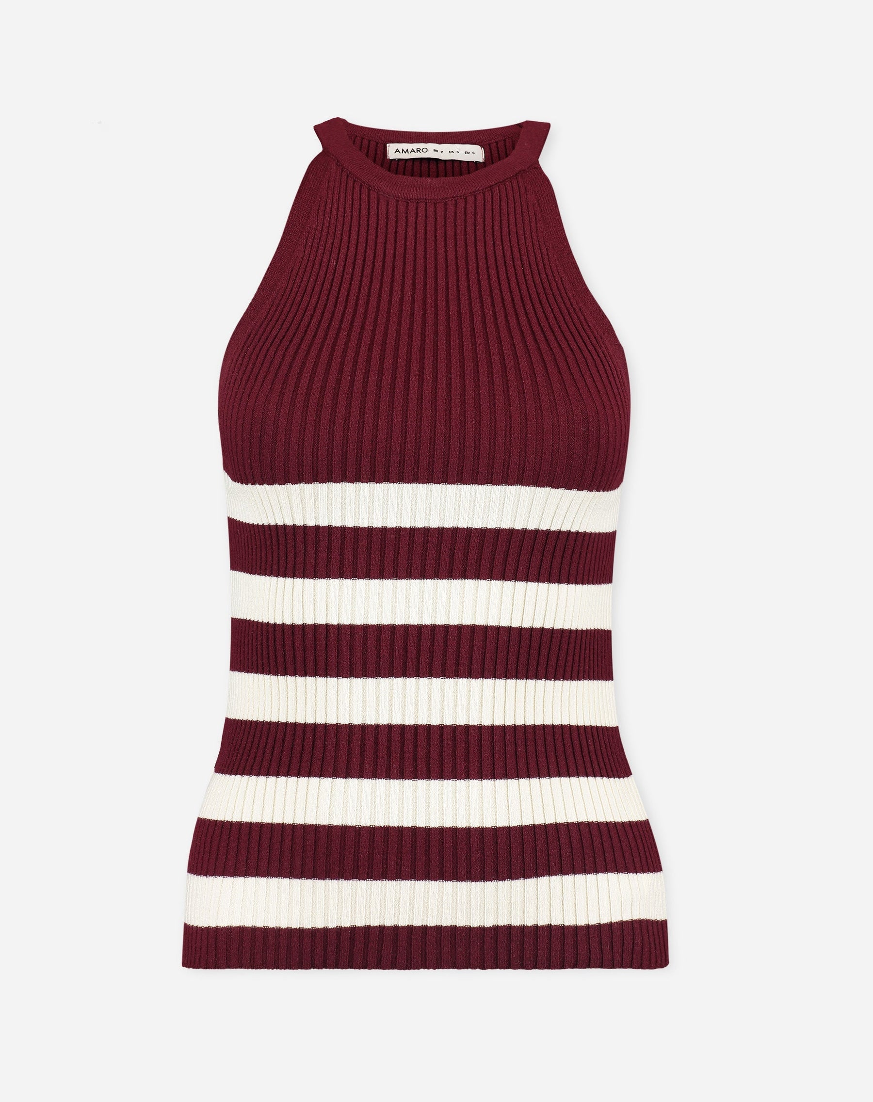 Regata Halter Neck de Tricot - Vinho