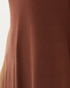 VESTIDO MIDI DE TRICOT - MARROM