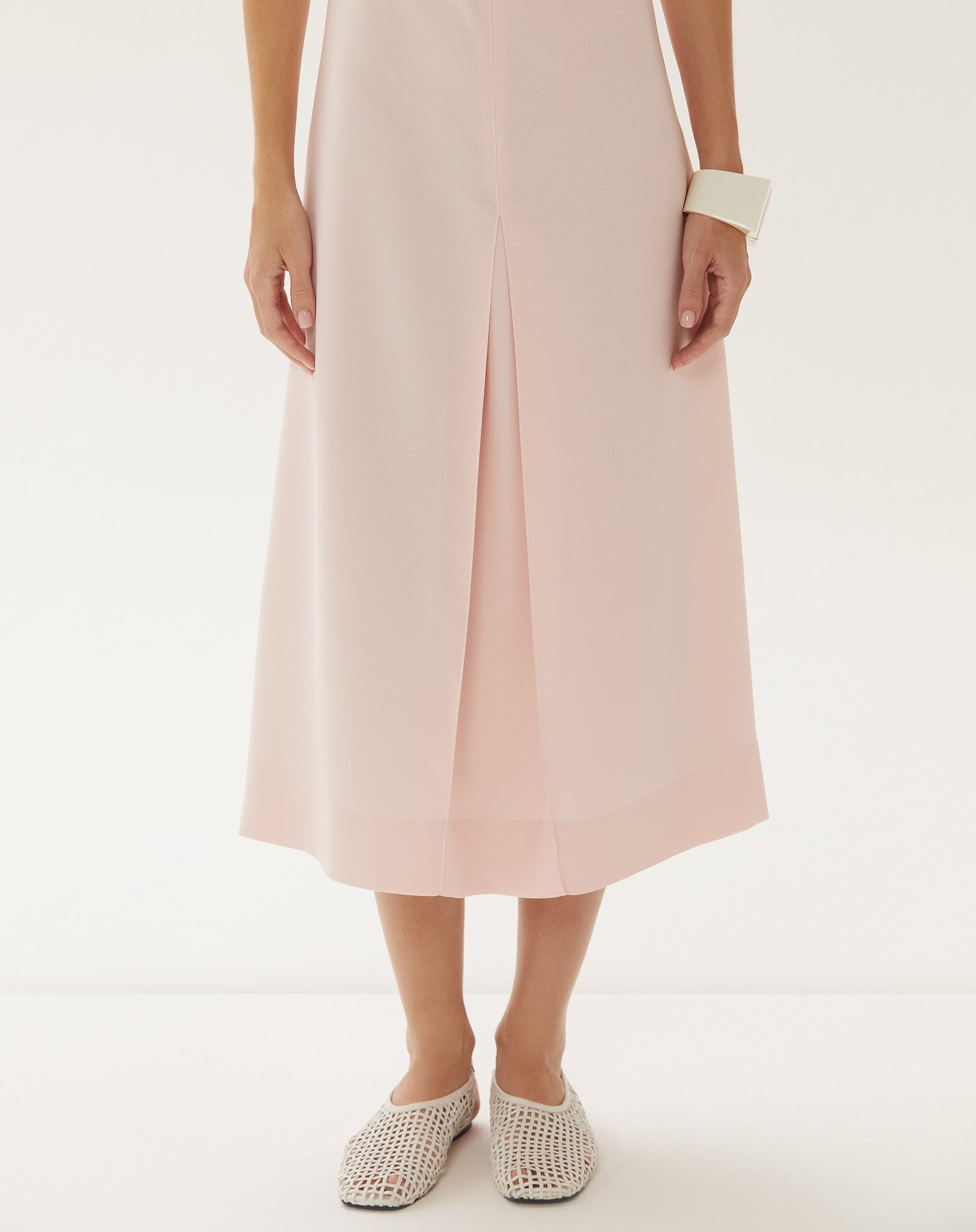 Vestido Regata Alfaiataria Midi - Rosa Claro