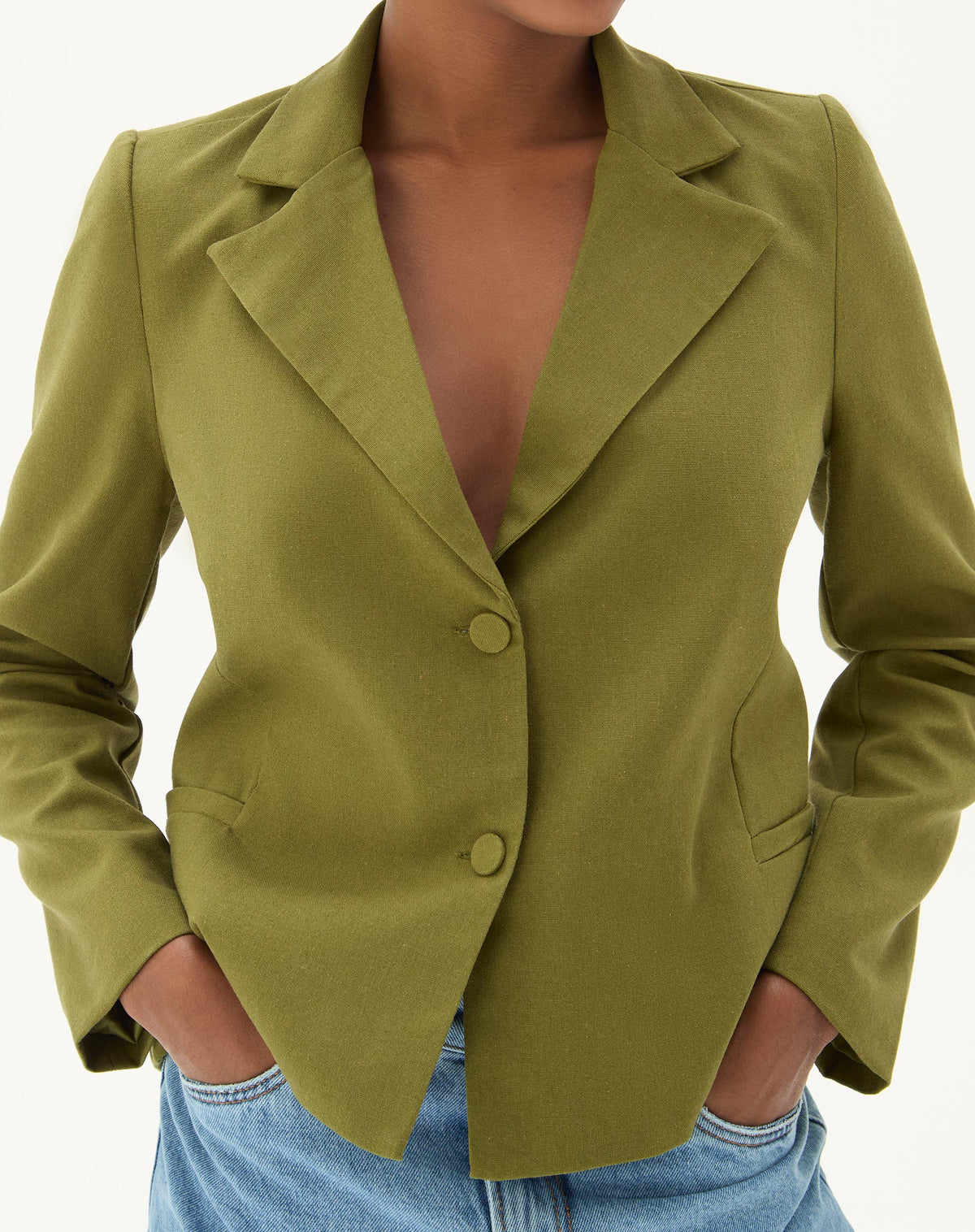Blazer de Linho Alfaiataria - Verde Militar