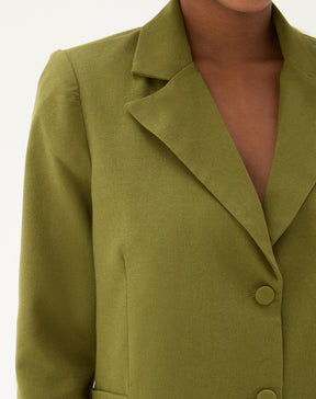 Blazer de Linho Alfaiataria - Verde Militar