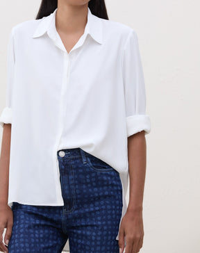 Calça Mom Estampa Laser Jeans - Azul Médio