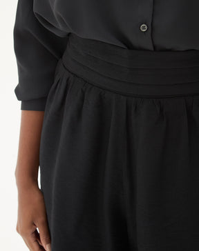 Shorts Cintura Alta Cós Lastex - Preto