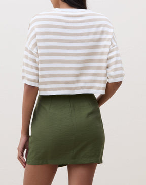 Saia Curta Transpassada com Amarração - Verde Militar