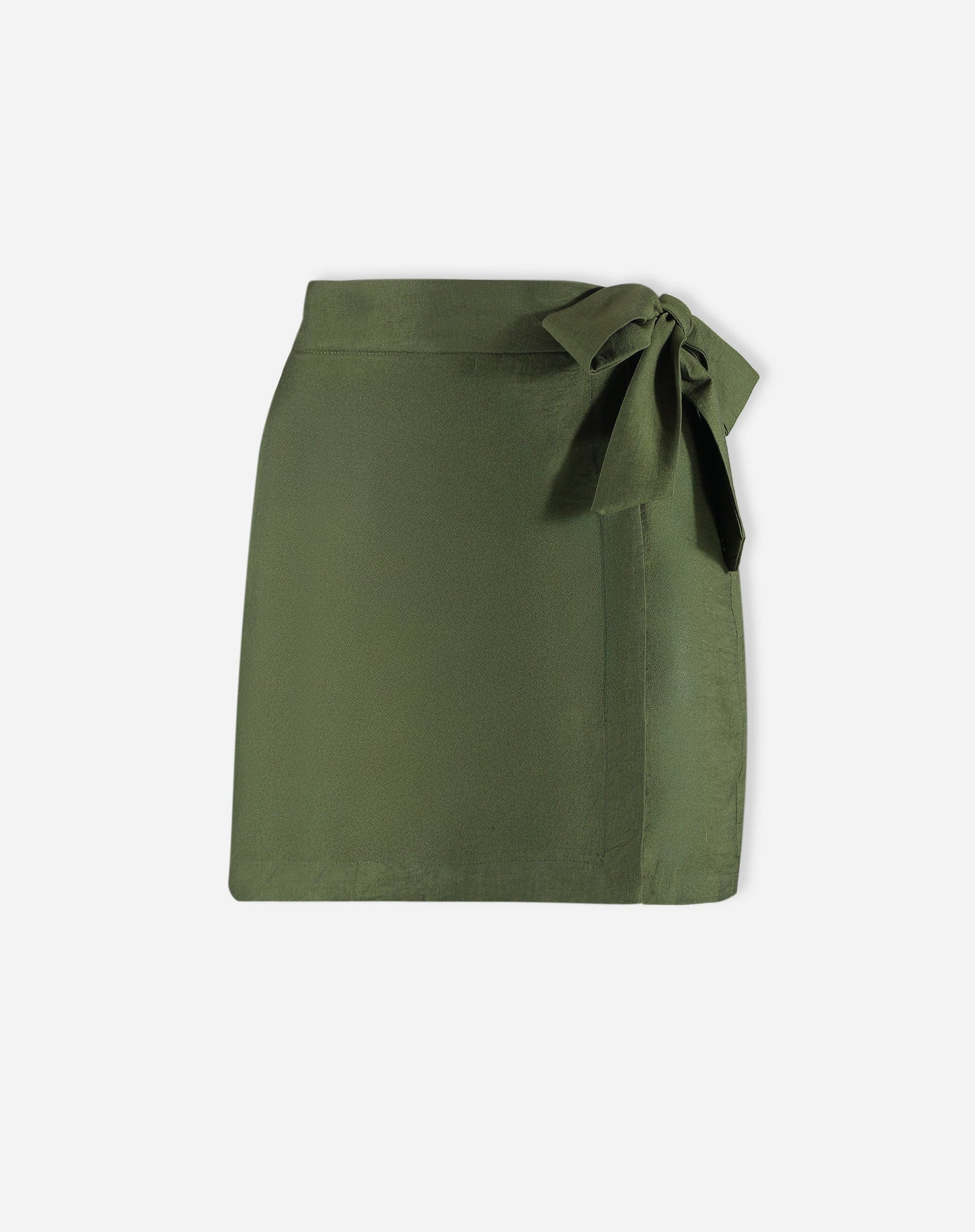 Saia Curta Transpassada com Amarração - Verde Militar