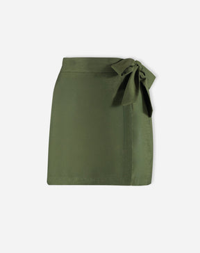 Saia Curta Transpassada com Amarração - Verde Militar