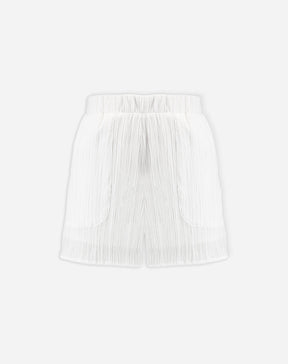 Shorts Cintura Elástico com Bolsos - Off-white