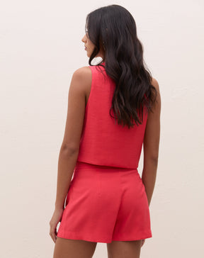 SHORT COM BOLSOS EMBUTIDOS - CORAL