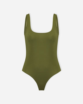 Body Regata de Malha Creponada - Verde Militar
