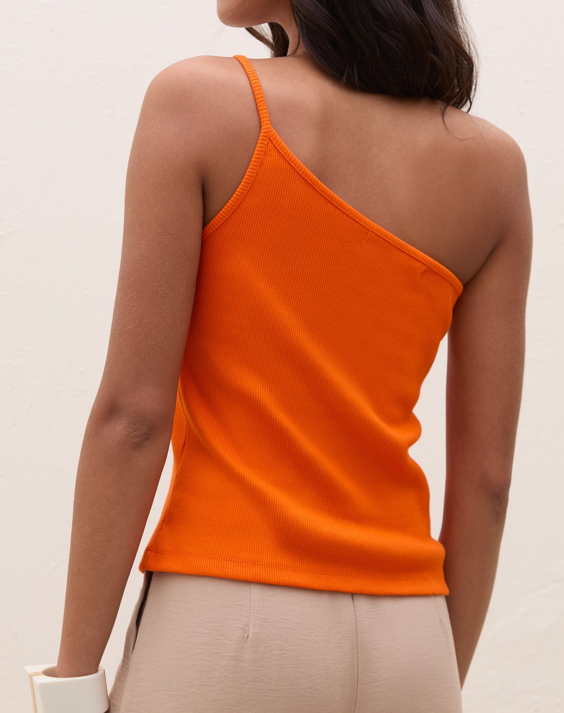 Blusa Um Ombro Só de Ribana Power - Laranja