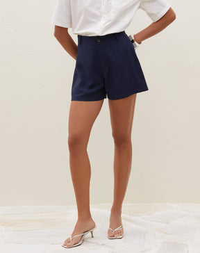 SHORTS EVASÊ ALFAIATARIA - AZUL MARINHO