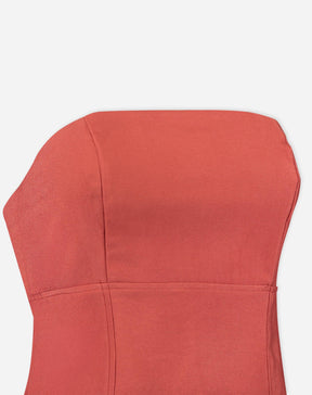 BLUSA SEM ALÇAS ALFAIATARIA - MARROM