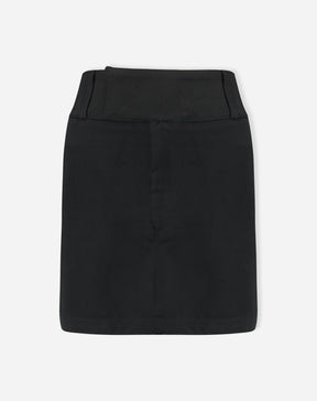 SAIA CURTA COM PASSANTES DE ALFAIATARIA - PRETO