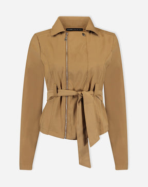 JAQUETA COM AMARRAÇÃO DE ALFAIATARIA - MARROM