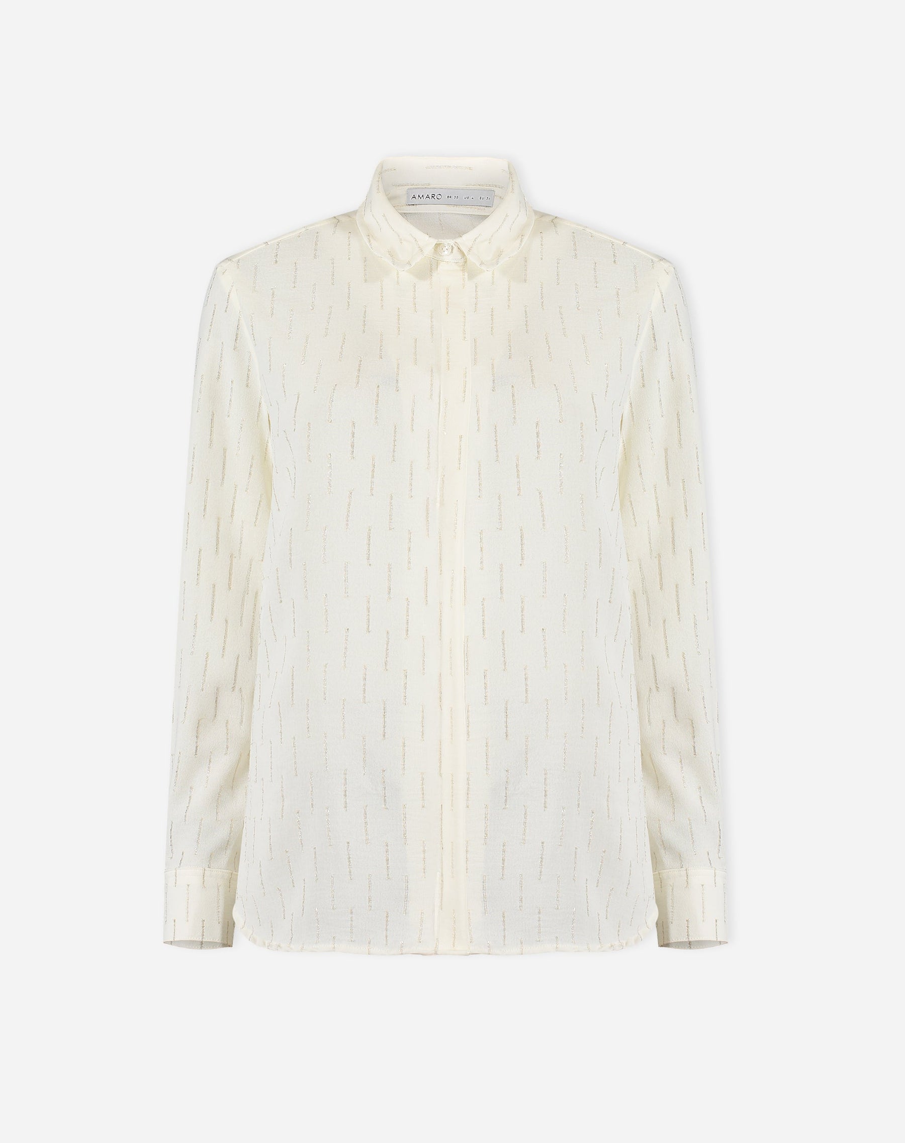 CAMISA MANGA LONGA BARRA ARREDONDADA - OFF-WHITE