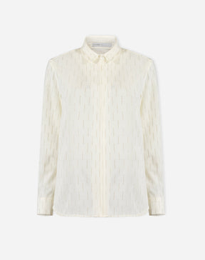 CAMISA MANGA LONGA BARRA ARREDONDADA - OFF-WHITE