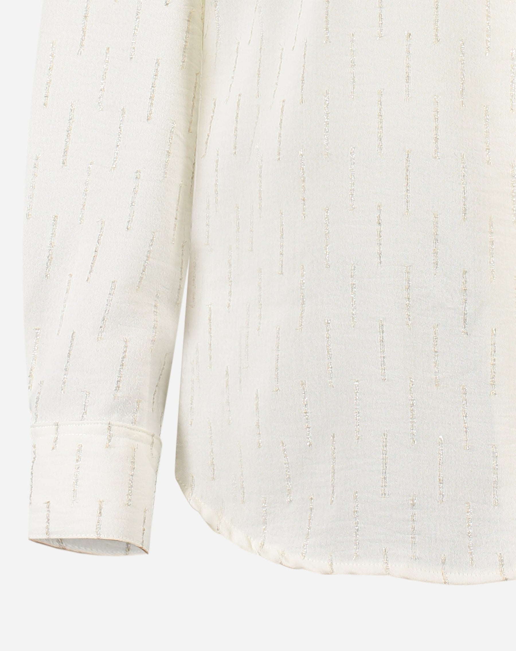 CAMISA MANGA LONGA BARRA ARREDONDADA - OFF-WHITE