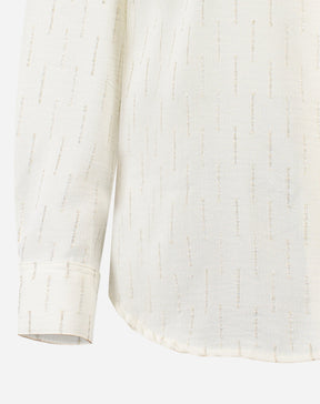 CAMISA MANGA LONGA BARRA ARREDONDADA - OFF-WHITE