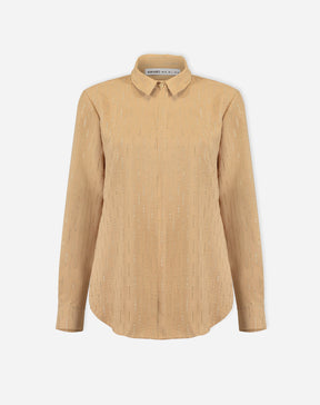 CAMISA MANGA LONGA BARRA ARREDONDADA - AREIA