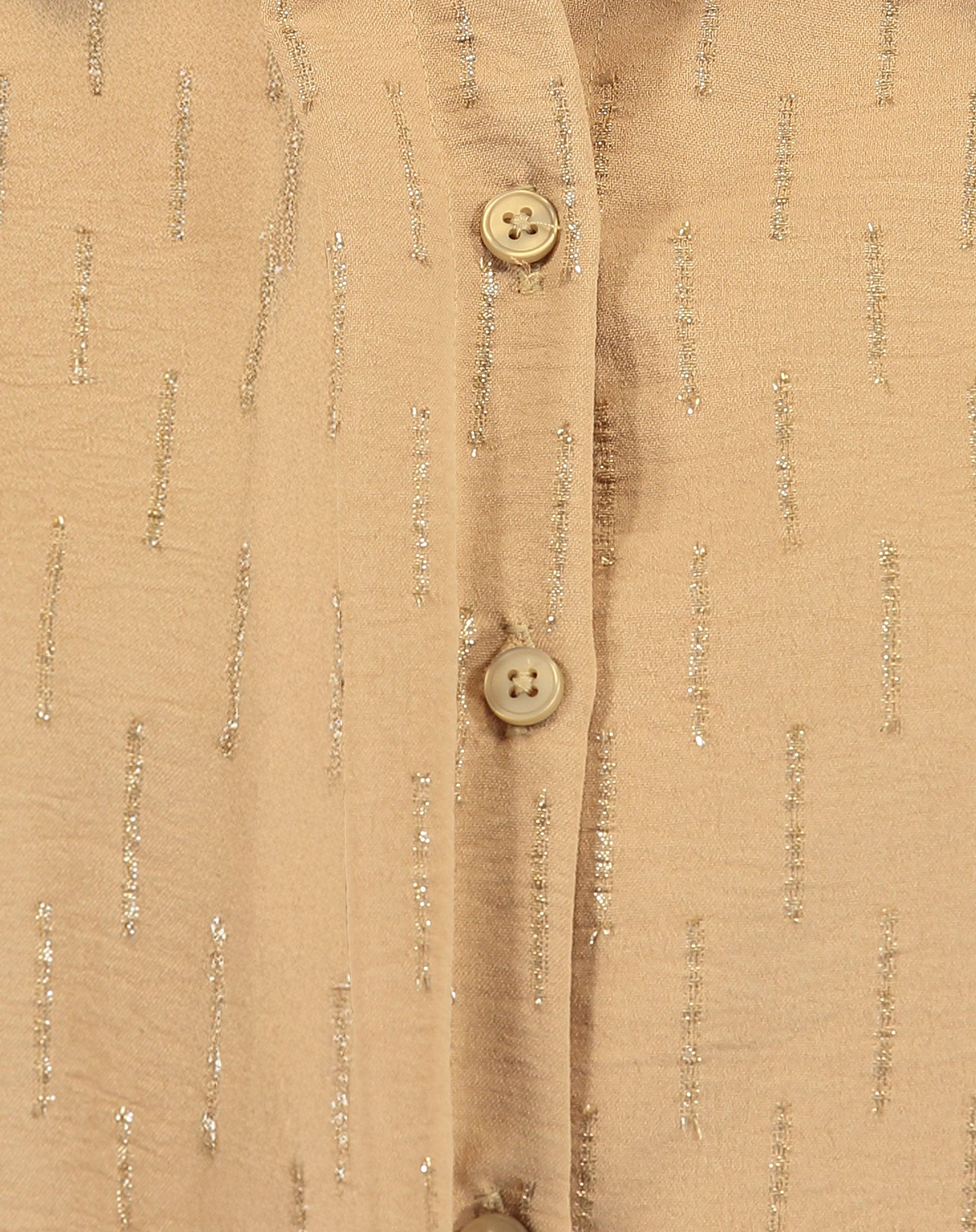 CAMISA MANGA LONGA BARRA ARREDONDADA - AREIA