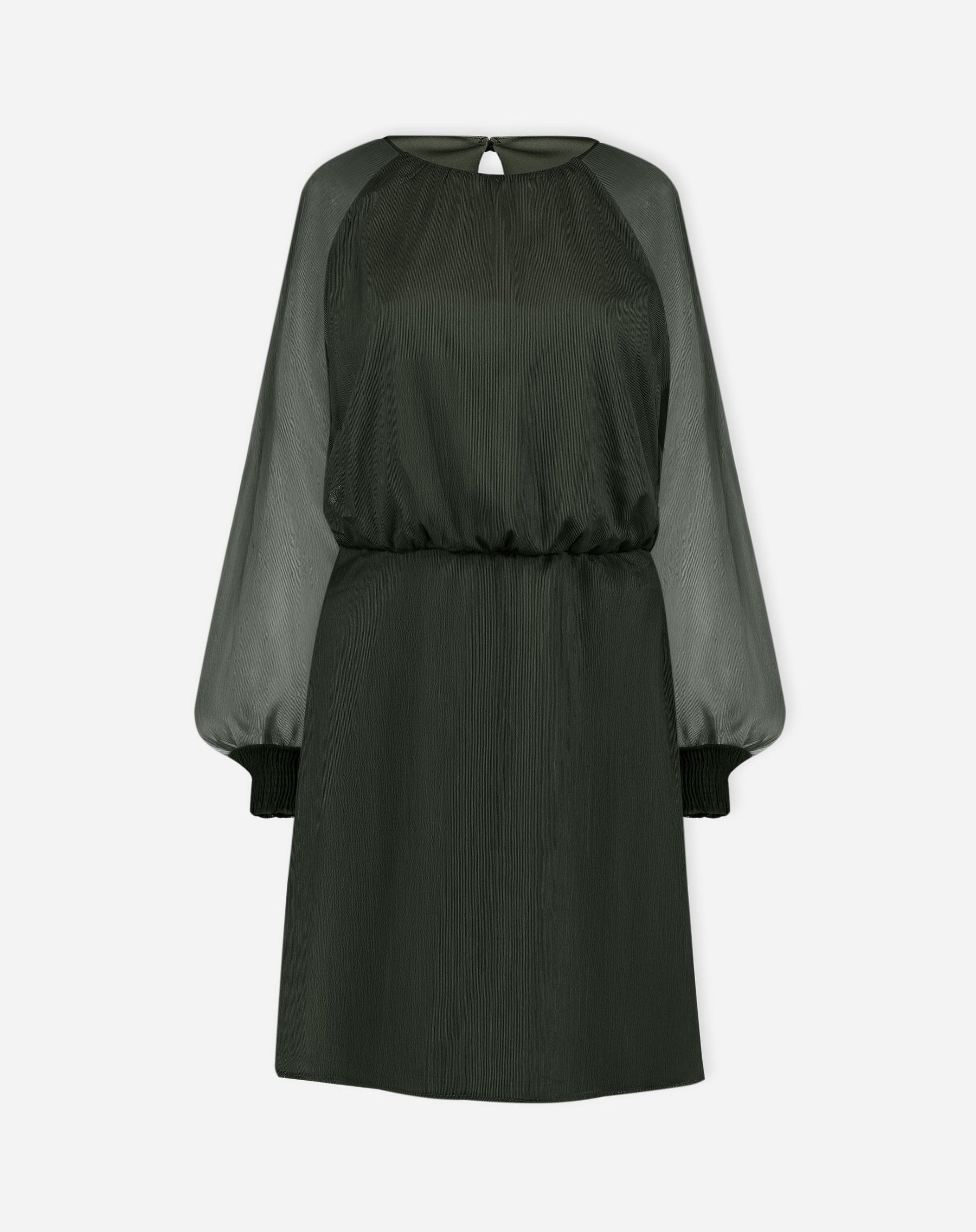 VESTIDO CURTO MANGA LONGA BUFANTE - VERDE