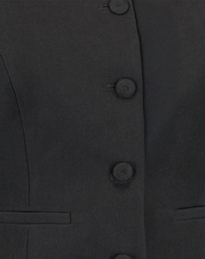 COLETE SLIM COM BOTÃO FORRADO ALFAIATARIA - PRETO