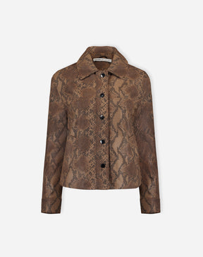 JAQUETA QUADRADA COBRA PU - CARAMELO