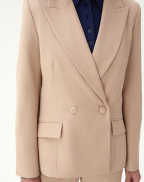 BLAZER SLIM ABOTOAMENTO DUPLO ALFAIATARIA - BEGE