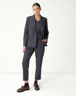 BLAZER SLIM ABOTOAMENTO DUPLO ALFAIATARIA - CINZA