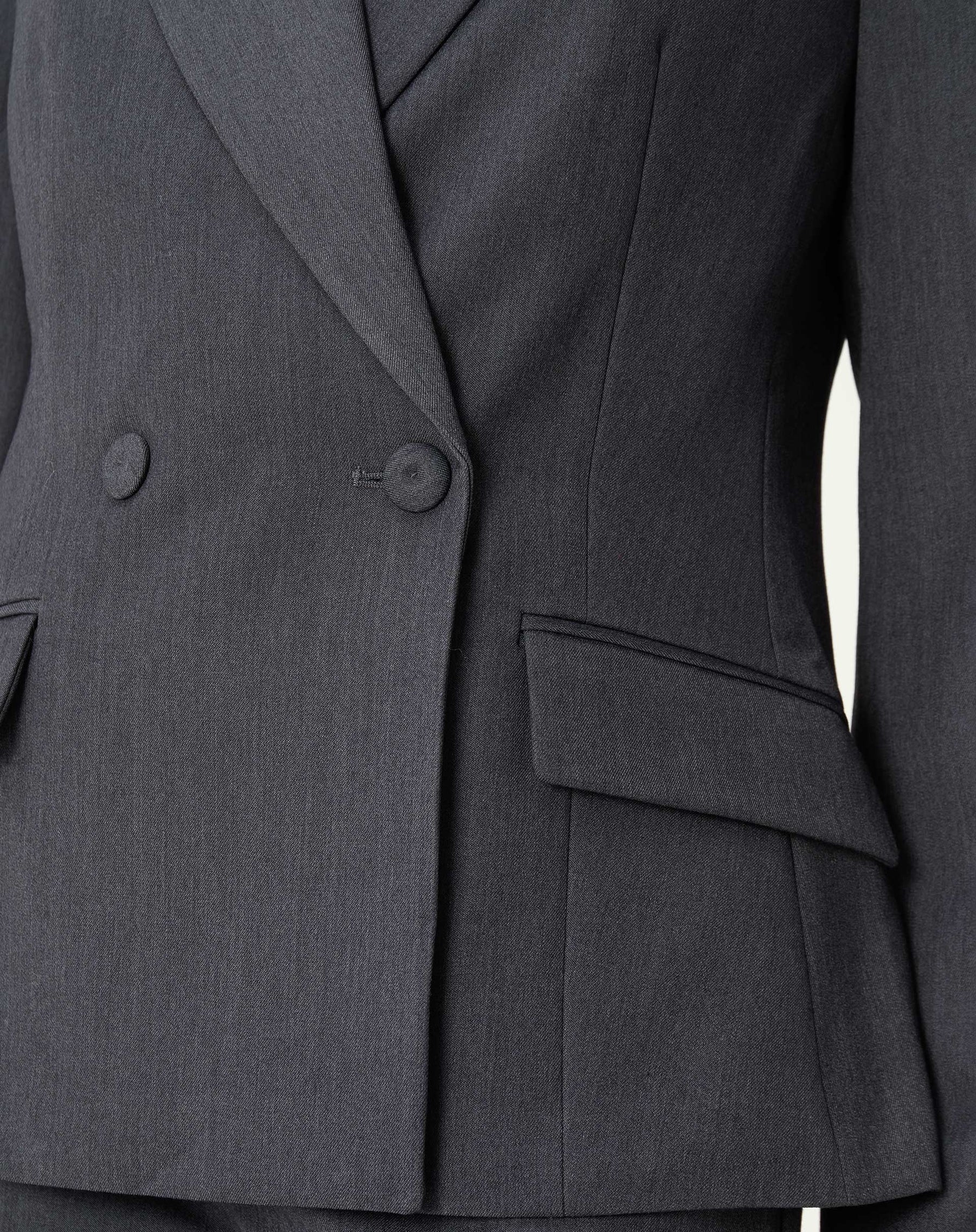 BLAZER SLIM ABOTOAMENTO DUPLO ALFAIATARIA - CINZA