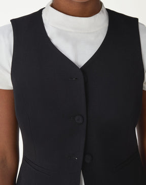 COLETE SLIM COM BOTÃO FORRADO ALFAIATARIA - PRETO